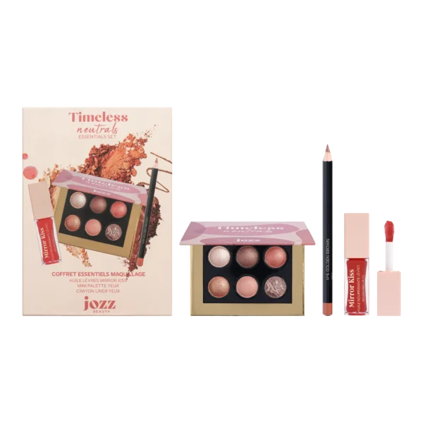 Offrez l’élégance intemporelle avec le Timeless Neutrals Essentials Set. Ce coffret réunit trois essentiels Jozz Beauty dans un format parfait à glisser sous le sapin — ou à offrir (ou s’offrir) toute l’année !