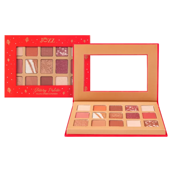 Découvrez la nouvelle Glittery Palette et succombez aux sublimes fards de cette festive palette 15 fards à paupières. Avec ses 6 fards mats, 6 fards irisés et 3 fards marbrés, vous avez toutes les possibilités pour vous créer une multitude de looks, des plus sophistiqués aux plus naturels.