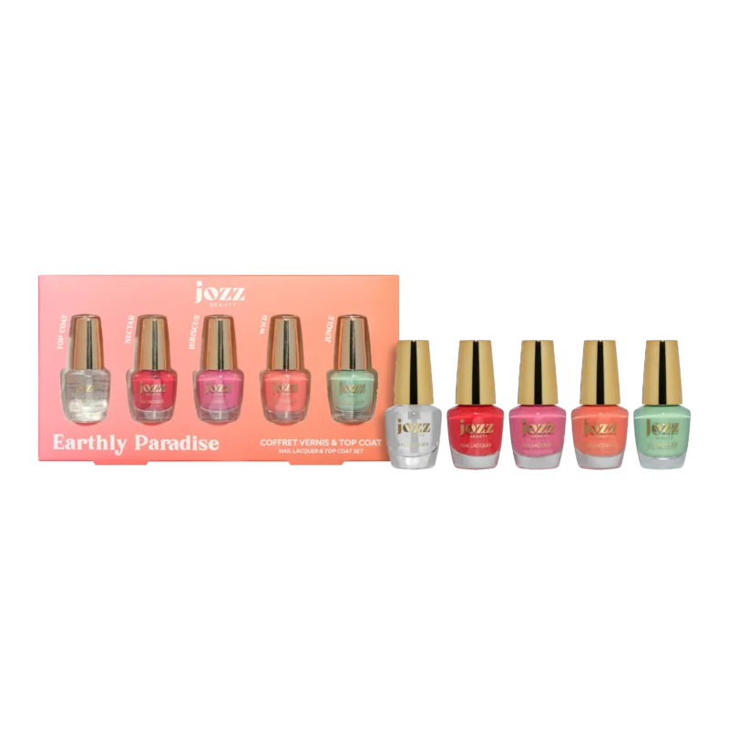Laissez-vous transporter par une vague de fraîcheur tropicale avec le coffret vernis Earthly Paradise.