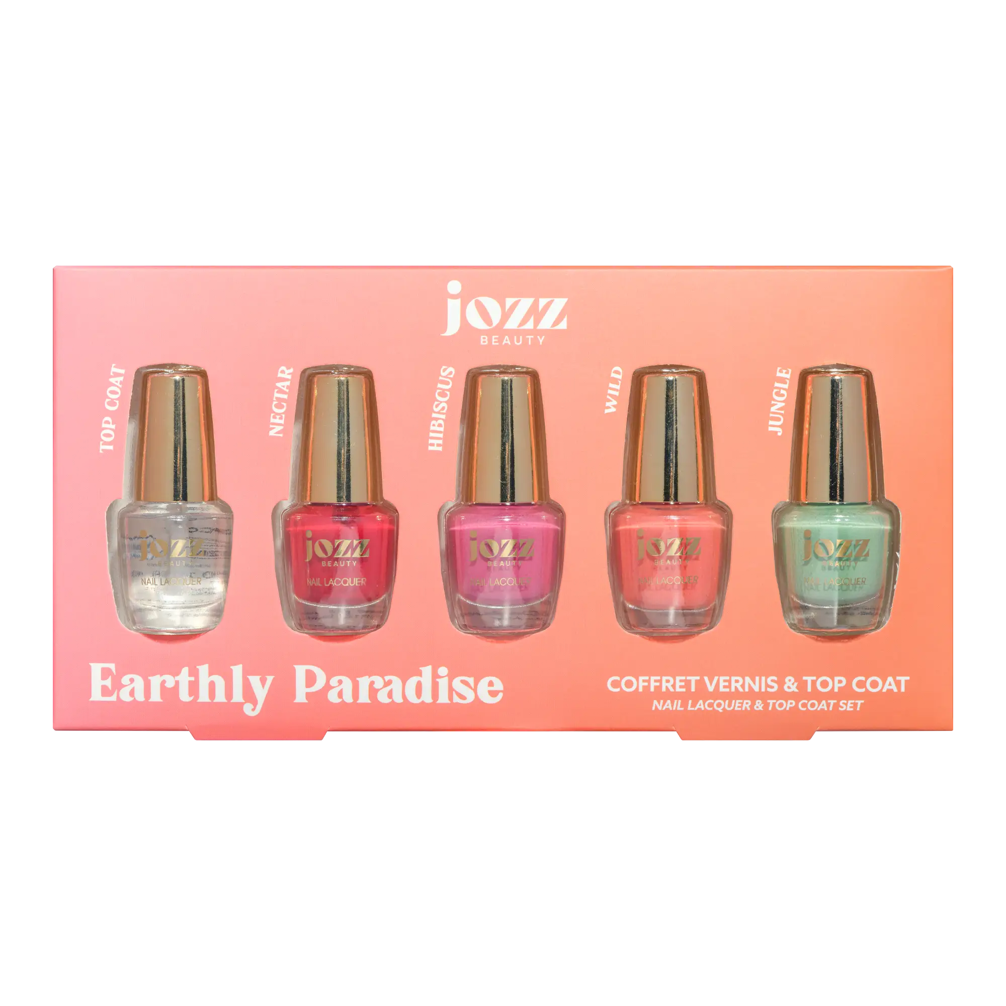 Laissez-vous transporter par une vague de fraîcheur tropicale avec le coffret vernis Earthly Paradise.