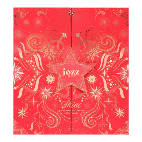 Face avant rouge et dorée du Calendrier de l’Avent Time To Shine JOZZ Beauty
