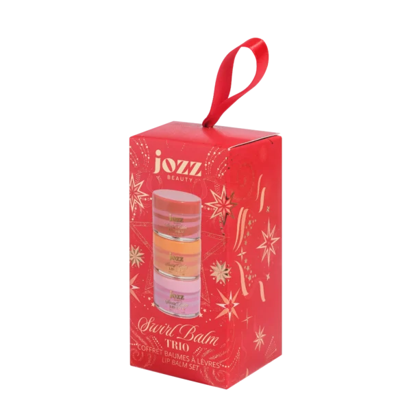 Coffret cadeau Swirl Balm Trio Time To Shine JOZZ Beauty avec ruban rouge