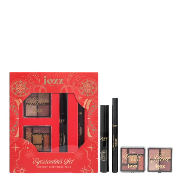 Coffret Essentiels Yeux rouge avec mascara, crayon et deux palettes de fards JOZZ Beauty