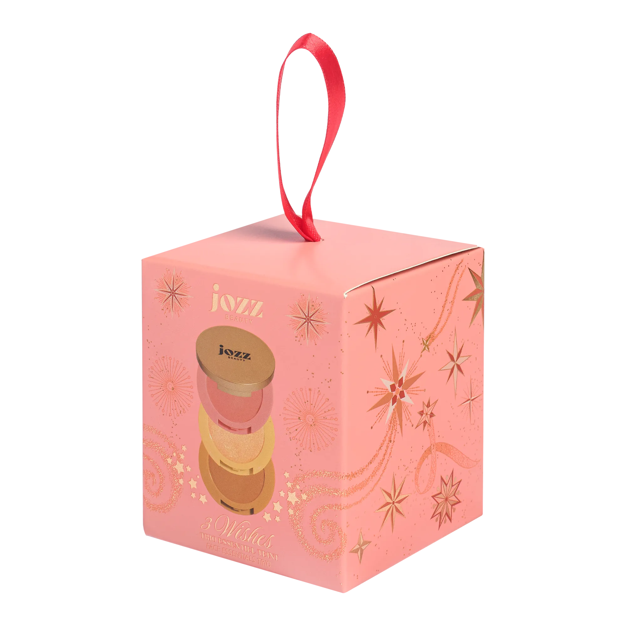 Coffret cadeau 3 Wishes Trio Teint rose JOZZ Beauty avec son ruban