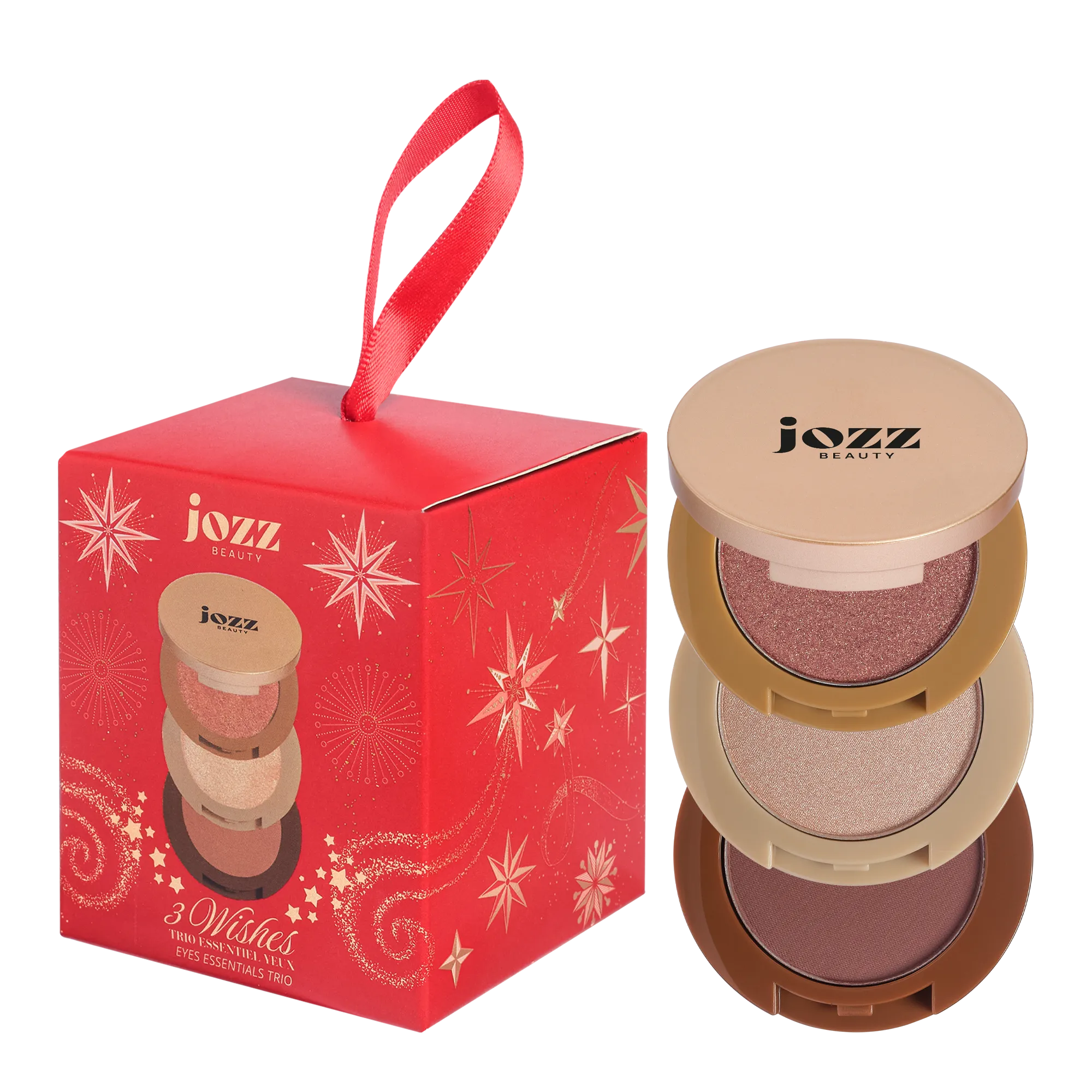 Coffret 3 Wishes Trio Yeux rouge avec trois fards à paupières compacts JOZZ Beauty
